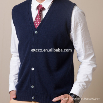 16STC8215 mens cardigan pure cashmere knit sweater vest